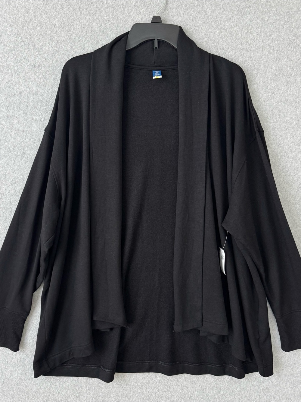Old Navy Womens Cardigan Live In Open Front Wrap Sz 2X Black Casual Comfort NWT